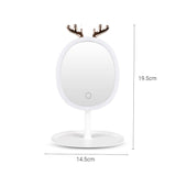 SOGA White Antler LED Light Makeup Mirror Tabletop Vanity Home Decor