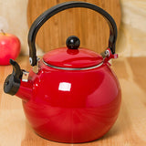 SOGA 2.0 Litre Ceramic Enameled Porcelain Kettle Kitchen Red