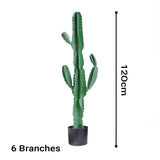 SOGA 120cm Green Artificial Indoor Cactus Tree Fake Plant Simulation Decorative 6 Heads