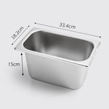 SOGA 6X Gastronorm GN Pan Full Size 1/3 GN Pan 15cm Deep Stainless Steel Tray