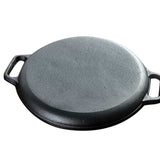 SOGA Cast Iron Frying Pan Skillet  Coating Steak Sizzle Platter 35cm