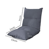 SOGA 2X Lounge Floor Recliner Adjustable Lazy Sofa Bed Folding Game Chair Grey