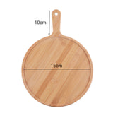 SOGA 2X 6 inch Blonde Round Premium Wooden Serving Tray Board Paddle with Handle Home Decor