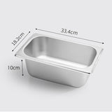 SOGA 2X Gastronorm GN Pan Full Size 1/3 GN Pan 10cm Deep Stainless Steel Tray