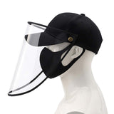 Outdoor Protection Hat Anti-Fog Pollution Dust Saliva Protective Cap Full Face HD Shield Cover Adult Black