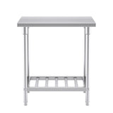 SOGA Commercial Catering Kitchen Stainless Steel Prep Work Bench Table 80*70*85cm