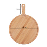 SOGA 7 inch Blonde Round Premium Wooden Serving Tray Board Paddle with Handle Home Decor