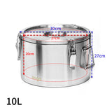 SOGA 2X 10L 304 Stainless Steel Insulated Food Carrier Warmer Container