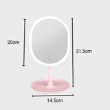 SOGA 2X 20cm Pink Rechargeable LED Light Makeup Mirror Tabletop Vanity Home Decor