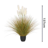 SOGA 137cm Artificial Indoor Potted Reed Bulrush Grass Tree Fake Plant Simulation Decorative