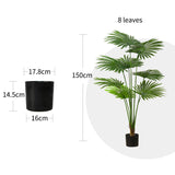 SOGA 4X 150cm Artificial Natural Green Fan Palm Tree Fake Tropical Indoor Plant Home Office Decor