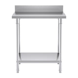 SOGA Commercial Catering Kitchen Stainless Steel Prep Work Bench Table with Back-splash 80*70*85cm