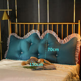 SOGA 4X 150cm Blue-Green Princess Bed Pillow Headboard Backrest Bedside Tatami Sofa Cushion with Ruffle Lace Home Decor