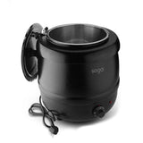 SOGA 2X 10L Soup Kettle Commercial Soup Pot Electric Soup Maker Black