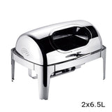 SOGA 4X 6.5L Stainless Steel Double Soup Tureen Bowl Station Roll Top Buffet Chafing Dish Catering Chafer Food Warmer Server