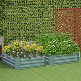 SOGA 2X 120X60cm Rectangle Galvanised Raised Garden Bed Vegetable Herb Flower Outdoor Planter Box