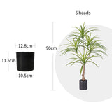 SOGA 90cm Artificial Natural Green Dracaena Dragon Tree Fake Tropical Indoor Plant Home Office Decor