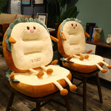 SOGA 2X Cute Face Toast Bread Cushion Stuffed Car Seat Plush Cartoon Back Support Pillow Home Decor