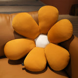 SOGA 2X Coffee Daisy Flower Shape Cushion Soft Leaning Bedside Pad Floor Plush Pillow Home Decor