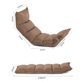 SOGA 2X Foldable Tatami Floor Sofa Bed Meditation Lounge Chair Recliner Lazy Couch Khaki