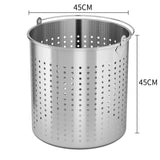 SOGA 2X 71L 18/10 Stainless Steel Perforated Stockpot Basket Pasta Strainer with Handle