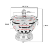 SOGA 2X Stainless Steel Mini Asian Buffet Hot Pot Single Person Shabu Alcohol Stove Burner with Glass Lid