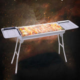 SOGA Skewers Grill with Side Tray Portable Stainless Steel Charcoal BBQ Outdoor 6-8 Persons