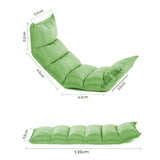 SOGA 2X Foldable Tatami Floor Sofa Bed Meditation Lounge Chair Recliner Lazy Couch Green