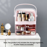 SOGA 3 Tier Pink Countertop Cosmetic Makeup Brush Lipstick Holder Organiser and 20cm Rechargeable LED Light Tabletop Mirror Set