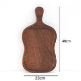 SOGA 2X 40cm Brown Wooden Serving Tray Board Paddle with Handle Home Decor