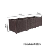 SOGA 2X 120cm Raised Planter Box Vegetable Herb Flower Outdoor Plastic Plants Garden Bed Deepen