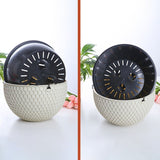 SOGA White Small Hanging Resin Flower Pot Self Watering Basket Planter Outdoor Garden Decor