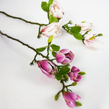 SOGA 6 Bunch Artificial Silk Magnolia denudata 4 Heads Flower Fake Bridal Bouquet Table Decor Purple