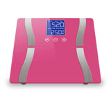 SOGA Glass LCD Digital Body Fat Scale Bathroom Electronic Gym Water Weighing Scales Pink