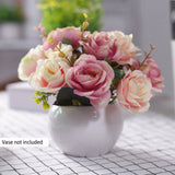 SOGA 3pcs Artificial Silk with 15 Heads Flower Fake Rose Bouquet Table Decor Pink