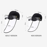 Outdoor Protection Hat Anti-Fog Pollution Dust Saliva Protective Cap Full Face HD Shield Cover Kids Black