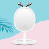 SOGA 2X White Antler LED Light Makeup Mirror TaSOGA 2X White Antler LED Light Makeup Mirror Tabletop Vanity Home Decorbletop Vanity Home Decor