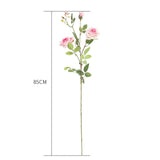 SOGA 85cm Clear Glass Tall Floor Vase with 12pcs Pink Artificial Fake Flower Set