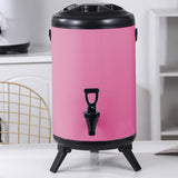 SOGA 18L Stainless Steel Insulated Milk Tea Barrel Hot and Cold Beverage Dispenser Container with Faucet Pink