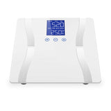 Glass LCD Digital Body Fat Scale Bathroom Electronic Gym Water Weighing Scales White