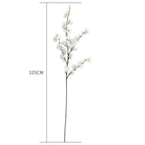 SOGA 67cm Blue Glass Tall Floor Vase with 10pcs White Artificial Fake Flower Set