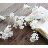 SOGA 10x Artificial Silk Flower Fake Cherry Blossom Bouquet Table Decor White