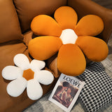 SOGA 2X Coffee Daisy Flower Shape Cushion Soft Leaning Bedside Pad Floor Plush Pillow Home Decor