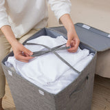 SOGA 2X Grey Large Collapsible Laundry Hamper Storage Box Foldable Canvas Basket Home Organiser Decor