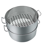 SOGA Commercial 304 Stainless Steel Steamer With 2 Tiers Top Food Grade 32*22cm