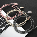 Android 1.5M MFI Metal Braided Lightning USB Cable Green