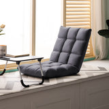 SOGA 4X Grey Lounge Floor Recliner Adjustable Gaming Sofa Bed Foldable Indoor Outdoor Backrest Seat Home Office Decor