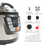 SOGA 2X Stainless Steel Electric Pressure Cooker 10L Nonstick 1600W