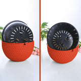 SOGA 2X Red Small Hanging Resin Flower Pot Self Watering Basket Planter Outdoor Garden Decor