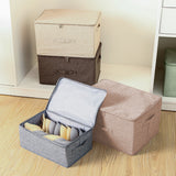 SOGA 2X Beige Large Portable Double Zipper Storage Box Moisture Proof Clothes Basket Foldable Home Organiser